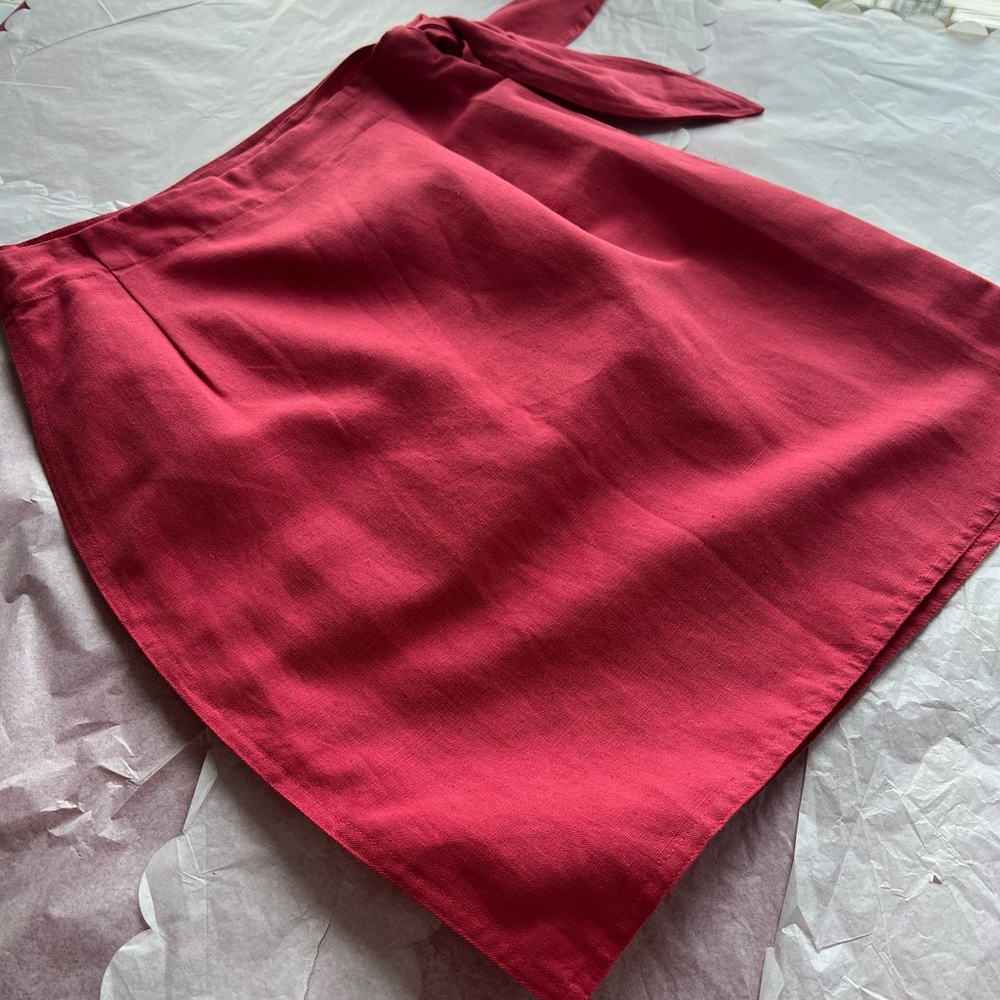 EUC VTG 90s Alfred Linen Blazer and Skirt matching wrap skirt xs coral pink - Picture 16 of 16